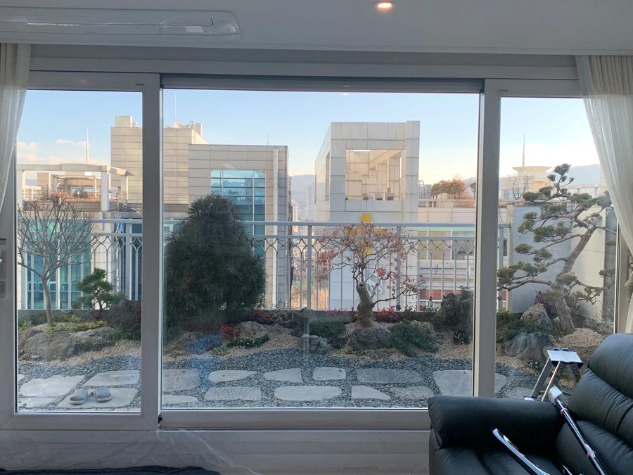 남양주 아파트 산 조망 통창 자외선차단필름 시공